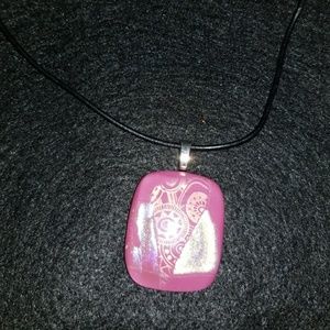 Dychroic glass pendant necklace